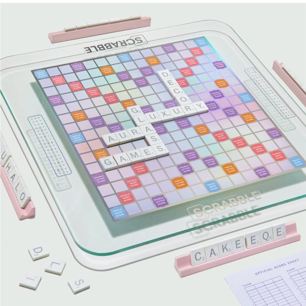 Scrabble Aura Glass WS Games Deluxe Edition New in Box